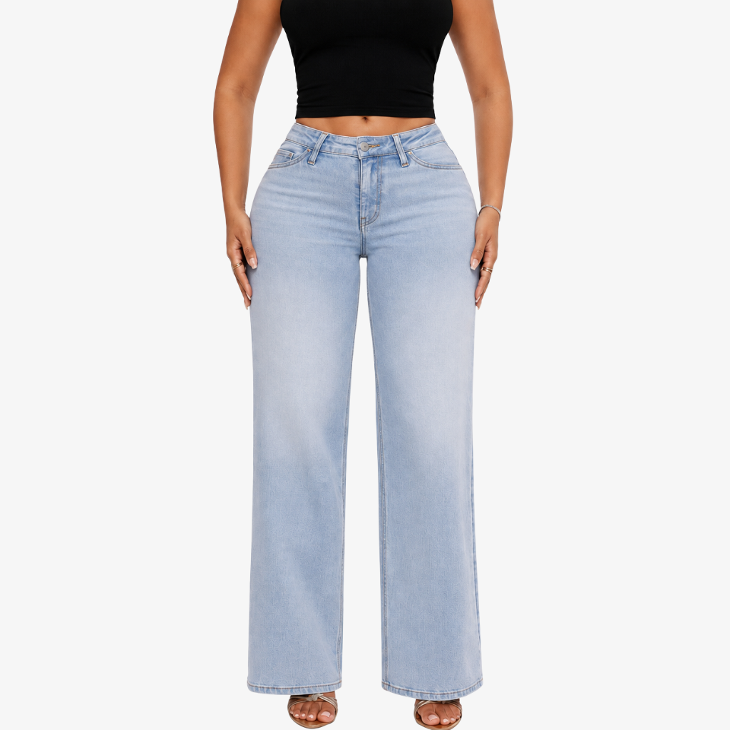 BootyRise™ BBL Mid-Low Rise Stretch Wide-Leg Jeans