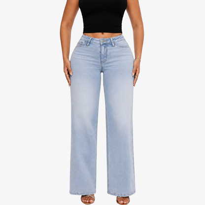 BootyRise™ BBL Mid-Low Rise Stretch Wide-Leg Jeans
